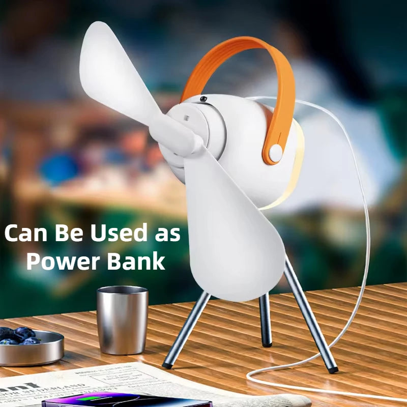 New Outdoor 10400mAh Camping Fans Charging Remote Control Ceiling Fan 4 Gears Wind Timing Function Big Capacity Night Light Fan