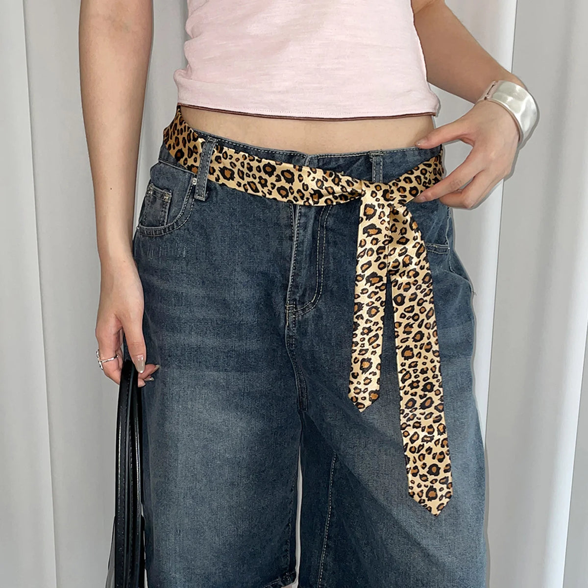Fashionable Korean Style Simple Striped Belt For Women Minority Personality Long Strip Retro Hot Girl Style Academic Style