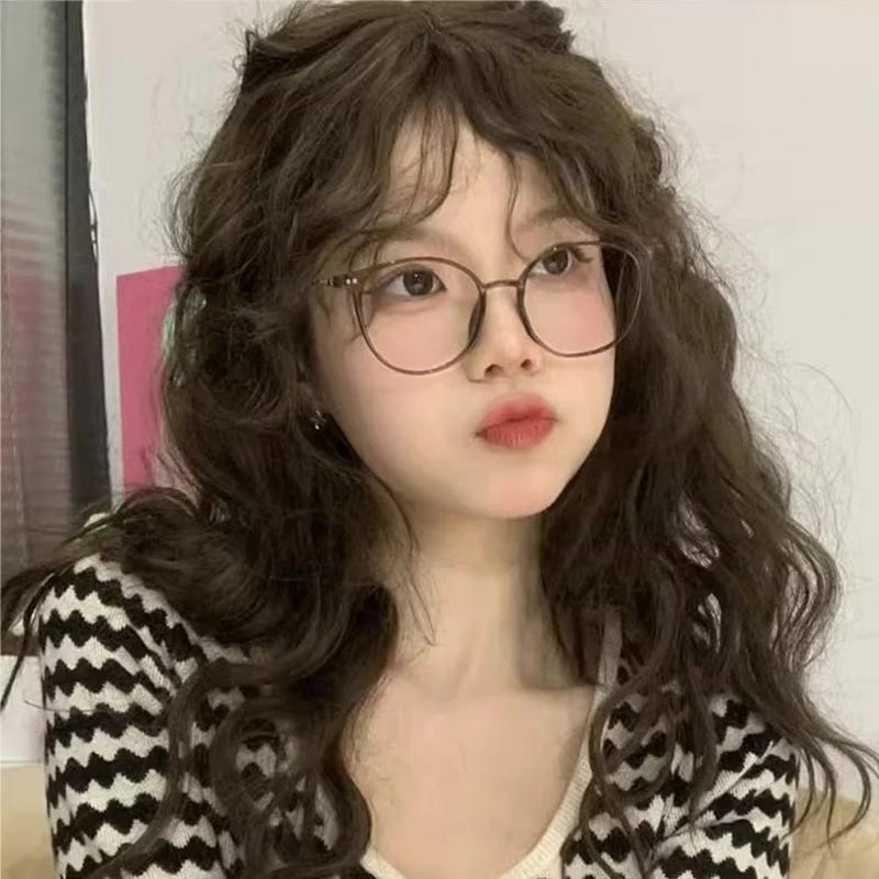 Fashion Anti-Blu Glasses for Women Men Retro Round Eyeglasses Frame Eyewear Anti-Radiation Glasses Universal Computer Eyewear