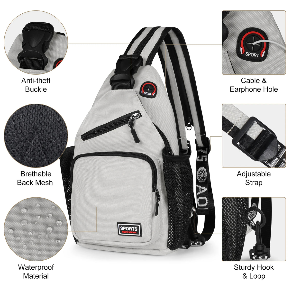 Breast Bag Women's New Waterproof Large Capacity Backpack Multi-functional Casual Oxford Cloth Crossbody Bag Crossbody Bags