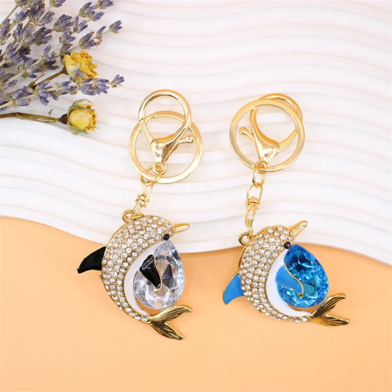 Dolphin keychain Creative New Product Metal Dolphin Keychain Fashion Bag Car Key Pendant