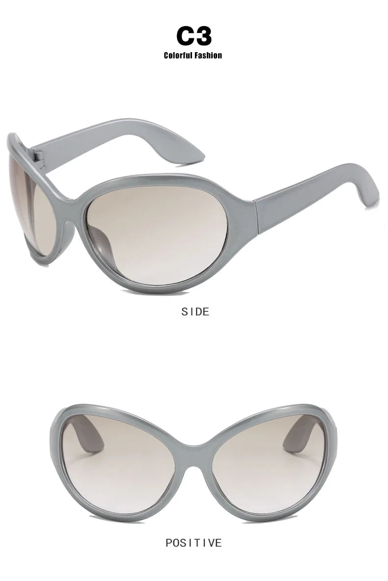 DOHOHDO UV400 Fashion Irregular Round Sunglasses For Women Men Vintage Designer Ladies Sun Glasses Ins Trending Female Shades