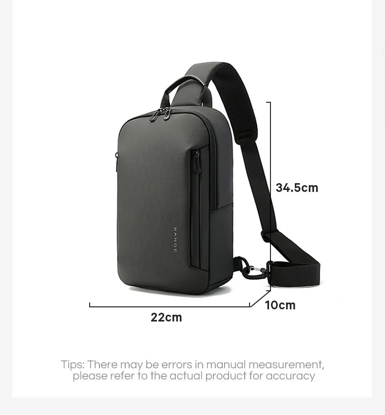 BANGE Lightweight Chest Bag Men Satchel Shoulder Bag Waterproof Sling Bag Oxford Cloth Small Casual Bag Crossbody Bag for Men