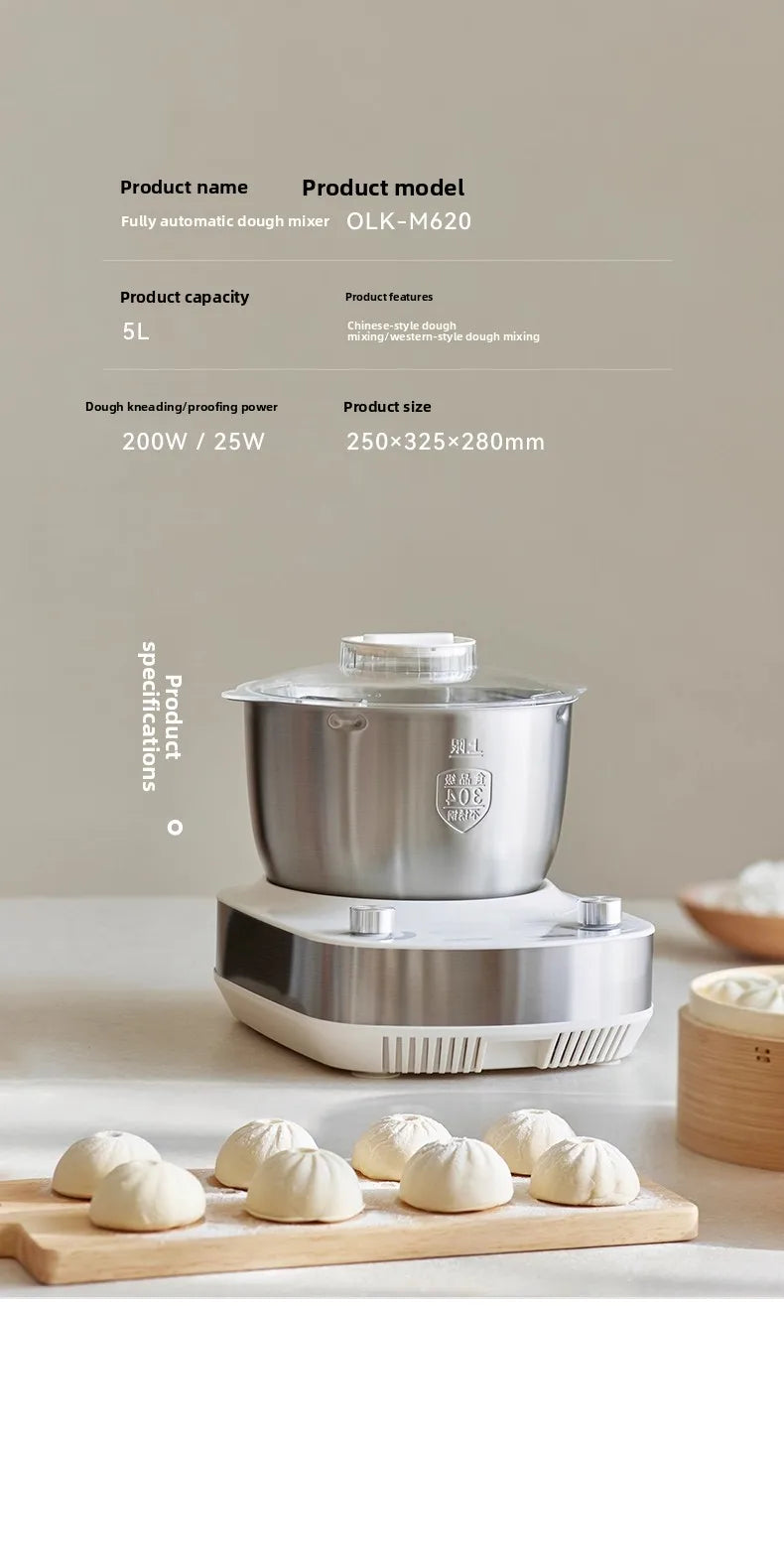 Chef Machine Dough Mixer Fully Automatic Household 2025 New Model Kneading Dough Fermentation Cooking Machine