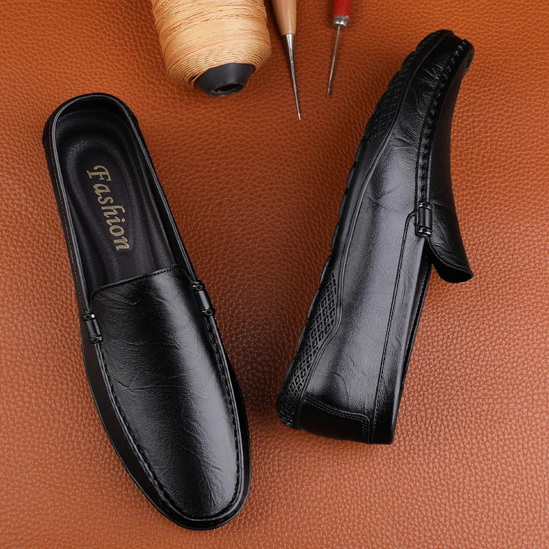 Comfort Genuine Leather Men Loafers All-match Lazy Shoes Breathable Moccasins Fashion Men Casual Shoes Slip-on Men Walking Shoes