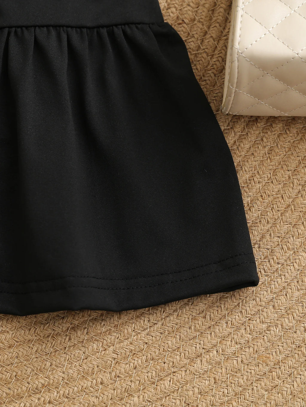 Autumn And Winter Girls' School Style Dress Black And White Contrasting Color Shirt Collar Three-Dimensional Bow Party Dress