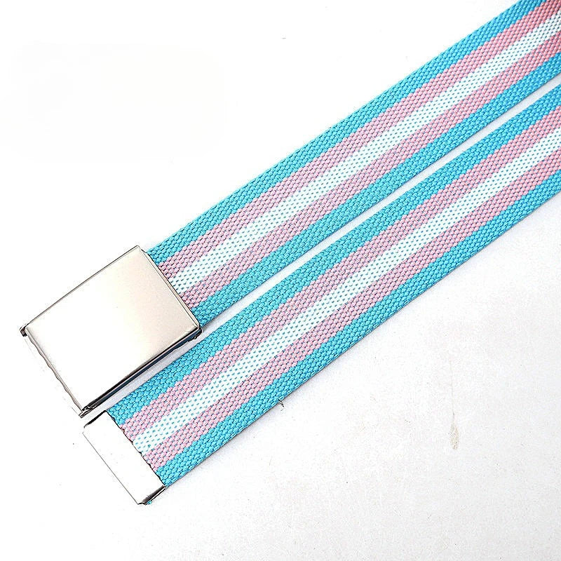 3.8cmX120cm Rainbow Striped Belt Unisex Luxury Brand Design High Quality Slim Belt Fashion Casual Jeans Dress Accessories