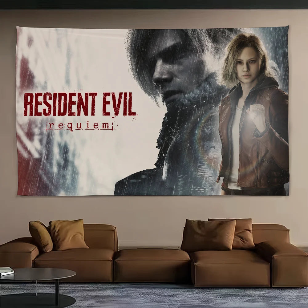 Game R-Resident Evil Requiem flag Decoration Outdoor Picnic Party Art Hanging Home Camping Party Banner Best sellers