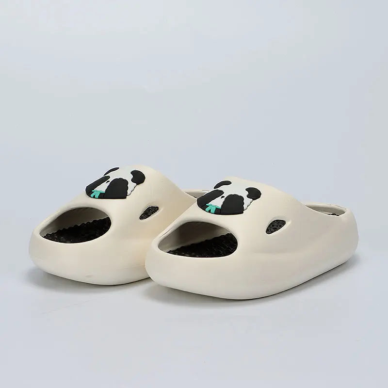 Thick Platform Panda Slippers for Women 2024 Summer Soft Sole Platform Sandals Woman Massage Non Slip Indoor Bathroom Slippers