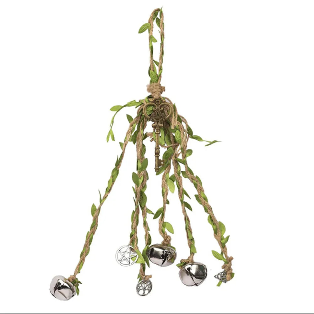 Witches Bells For Door Protection Celtic Door Bells For Porch, Garden, Window Decoration Green Leaves Tree Of Life