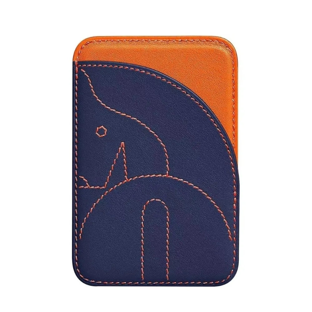 New PU Magnetic Card Holder Short Back Sticker Stealth Business Card Holder Handmade Large Capacity Name Card Clip