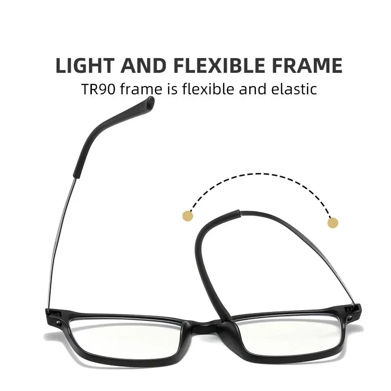 Titaninum Progressive Multifocal Glasses Unisex Flexible TR90 Reading Glasses Vintage Near Far Presbyopia Eyewear for Men Women