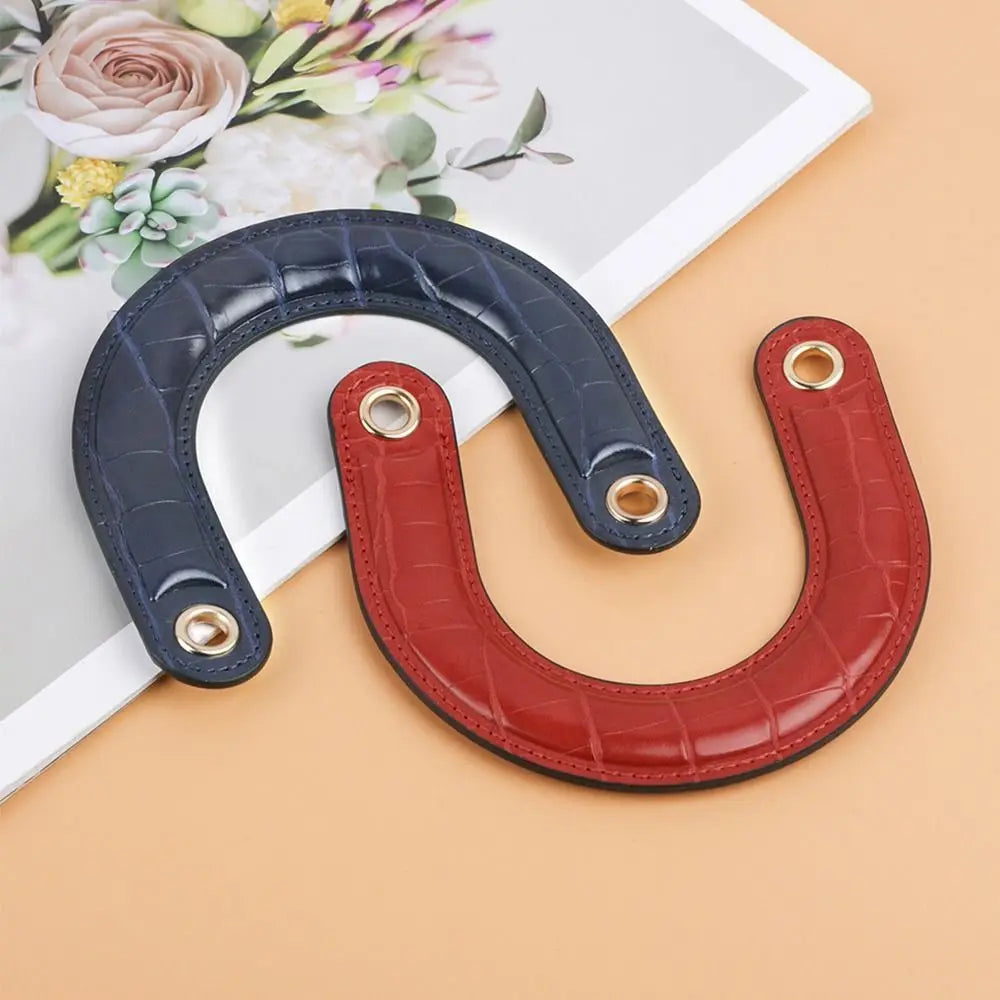 1PC Detachable PU Leather Bag Handles Handmade Handbag Strap Purse Handles Short Bag Belt DIY Bag Replacement Accessories
