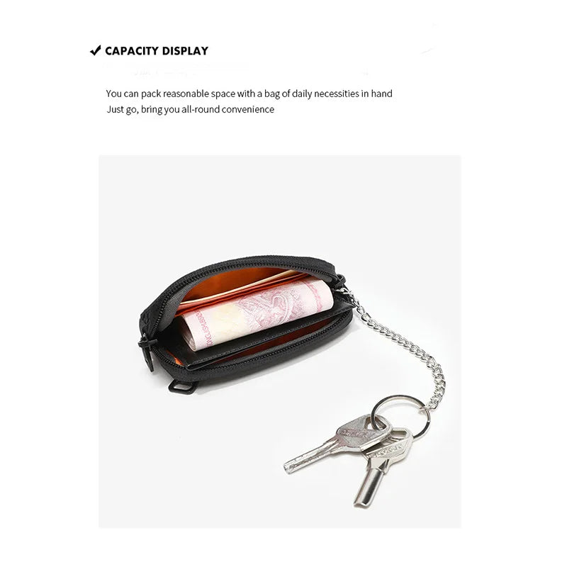 Fashion Mini Neck Wallet for Men Teen Boys Girls Zipper Coin Purse with Lanyard Credit Cards ID Holder Pocket