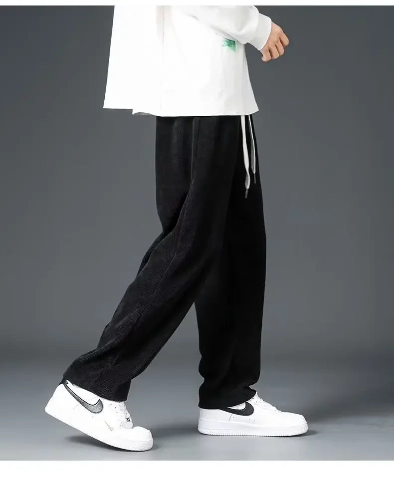 Y2k Korean Men Basic Blank Solid Baggy Joggers Running Sports Pants Trousers Casual Grey Jogging Pants for Men Drawstring Pants