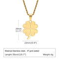 Lucky Leaf Necklaces for Men Women,Stainless Steel Four Leaf Clover Pendant Necklaces,Stylish Causal Jewelry Gifts