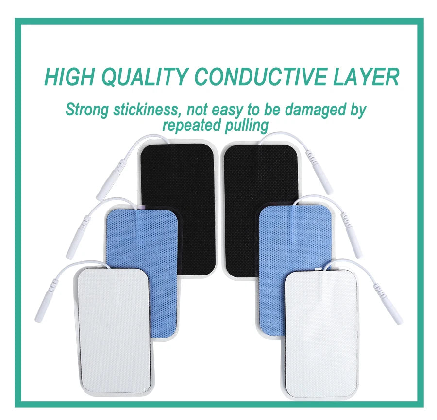 10/20Pcs Electrode Pads 2mm Plug Self Adhesive Replacement for Tens Acupuncture Electrode Pads Square Muscle Stimulator Slimming