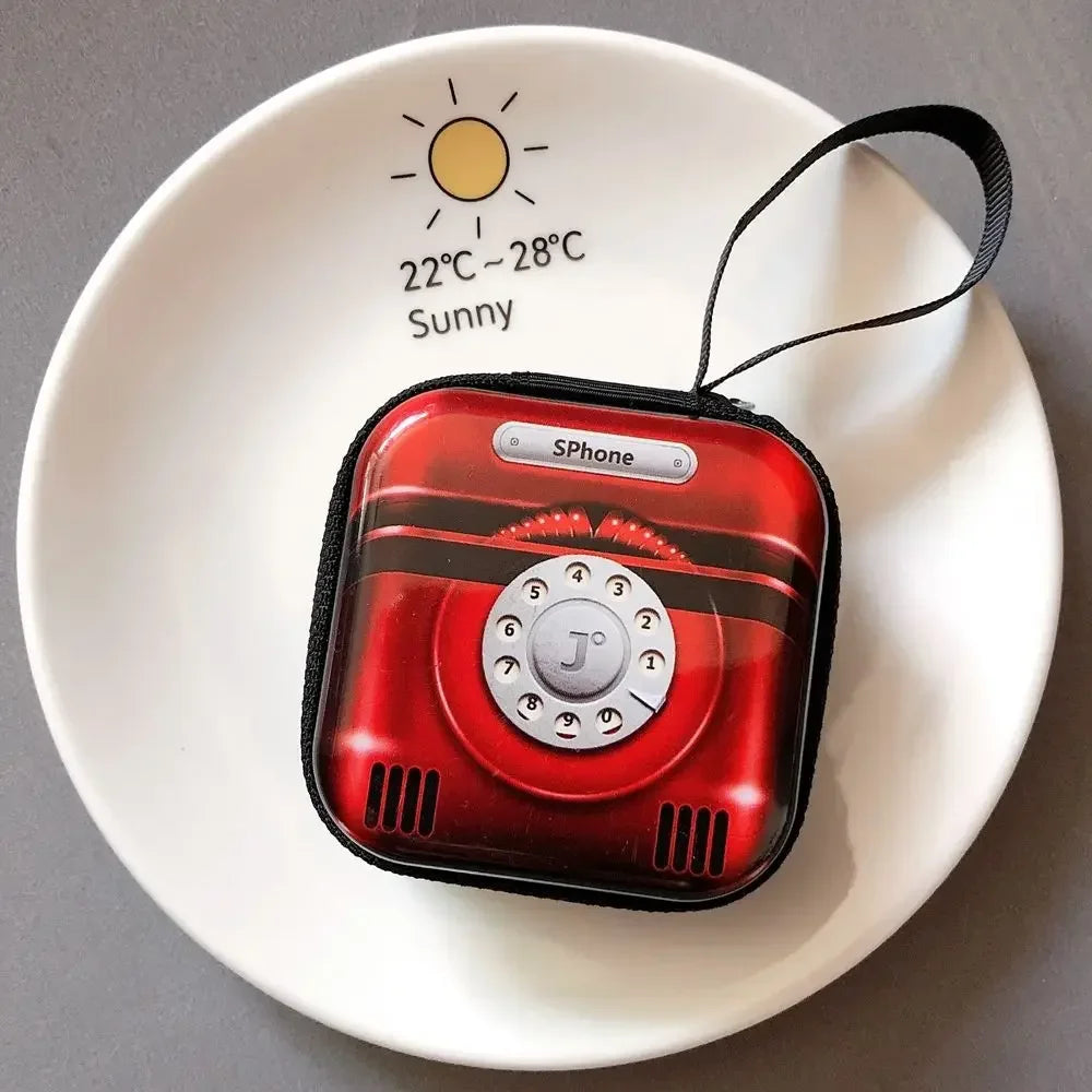 Retro Feelings Creative Coin Purse Headphone Storage Bag TV Tape Bag Coin Bag Storage Box Wallet Purse Kids Earphone Box