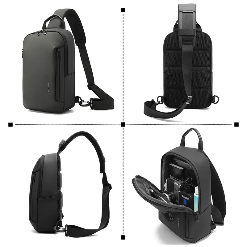 BANGE Lightweight Chest Bag Men Satchel Shoulder Bag Waterproof Sling Bag Oxford Cloth Small Casual Bag Crossbody Bag for Men
