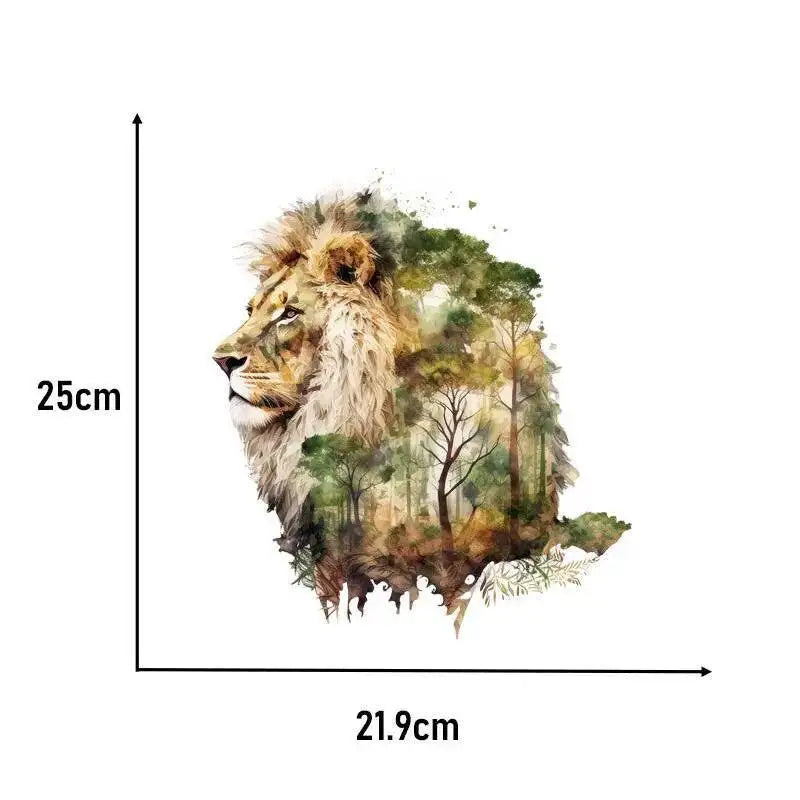Landscape Animals Patches On Clothes Wolf Tiger fox Sticker Clothes Decoration Diy Accessory Print On T-Shirt Iron On Patch