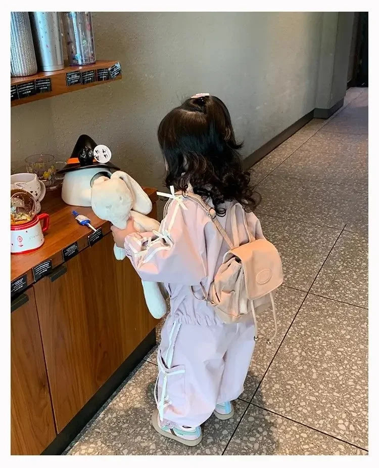 Korean-Style Girls' 2-Piece Set - Bow Detail Jacket + Casual Pants | Spring Toddler Outfit (Ages 3-8) Toddler Girl Clothes