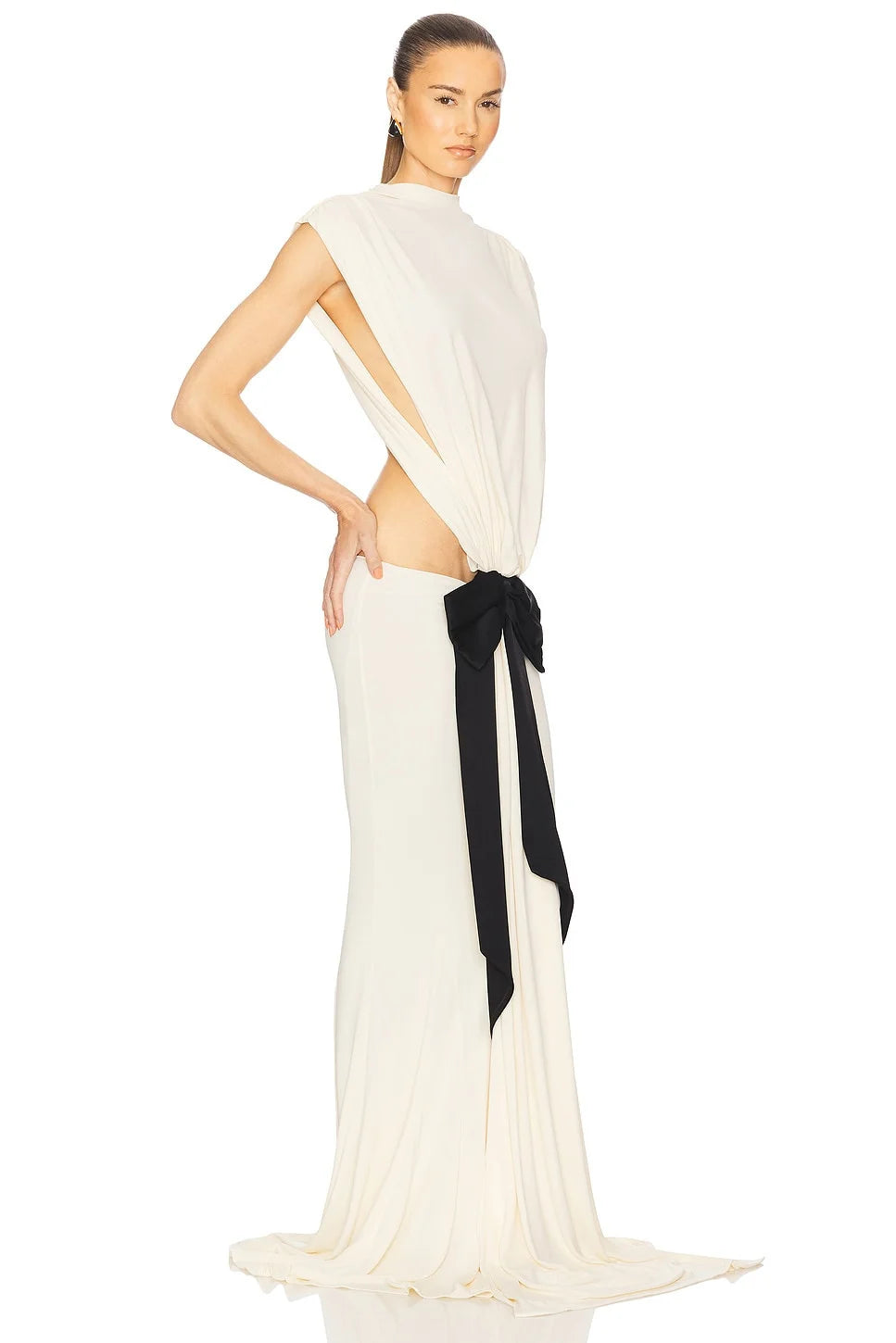 Articat Elegant Sleeveless Lace Up Maxi Dress Women Sexy Backless Hollow Out Bodycon Party Evening Dress Female Summer New 2025