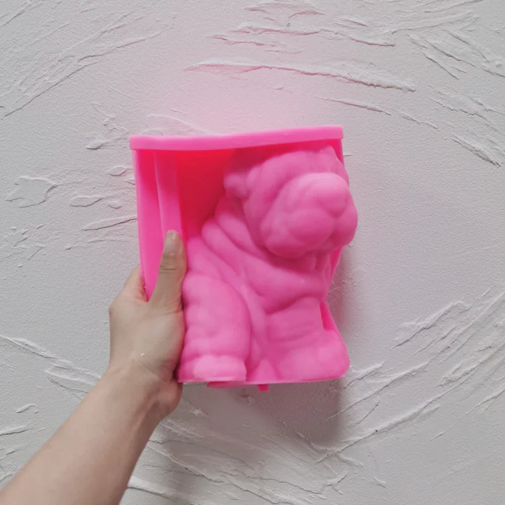 Shar Pei Dog Puppy Candle Mold Animal Puppies Soy Wax Silicone Mould Dog Lover Home Decor