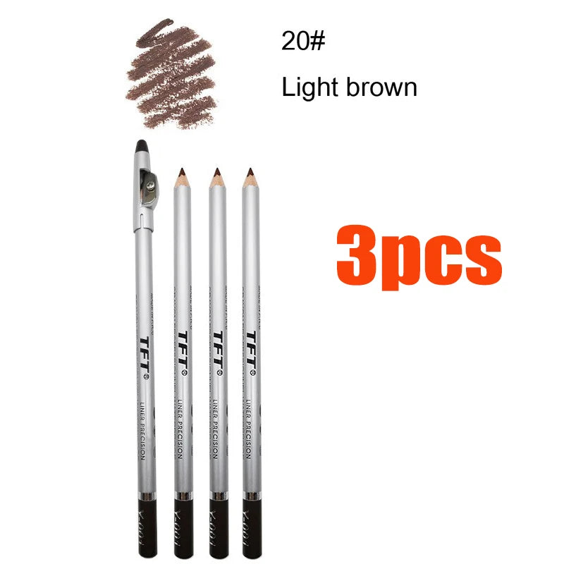1/3pc Eye Brow Pencil Waterproof Professional Eye Makeup Pen Tip Easy Color Natural Black Brown Cosmetic Eyebrow With Sharpener