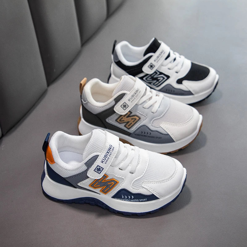 Children's Sneakers Kids Fashion Design White Non-slip Casual Shoes Boys Girls Hook Breathable Sneakers Toddler Outdoor Shoes