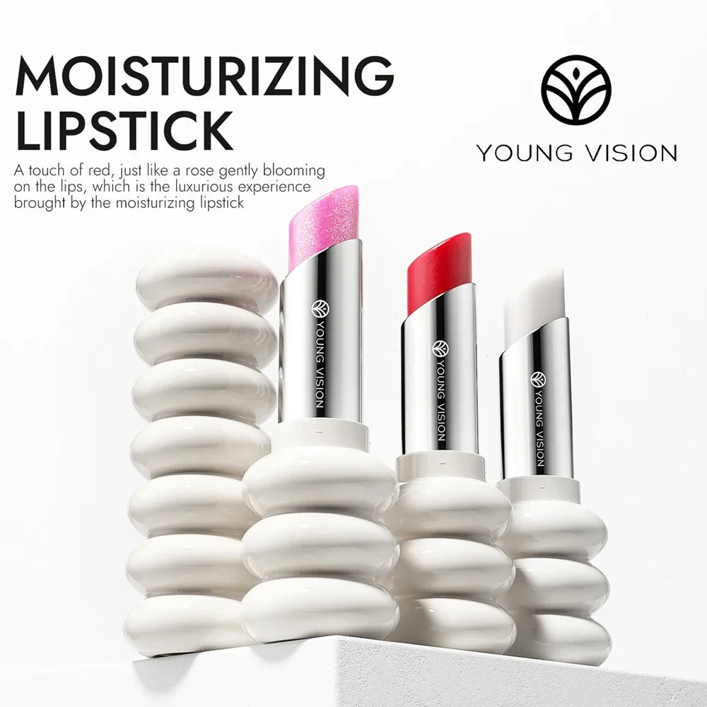 YOUNG VISION 6 Farben Feiner Schimmer Pflegender Leichter Lippenstift Lang anhaltende Farben Leicht aufzutragender feuchtigkeitsspendender Lippenstift