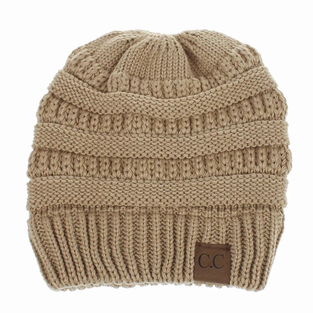 New Outdoor Warm Winter Woolen HatsAcrylic Open Horsetail HatsCold-Resistant High Ponytail Hats for Men and Women