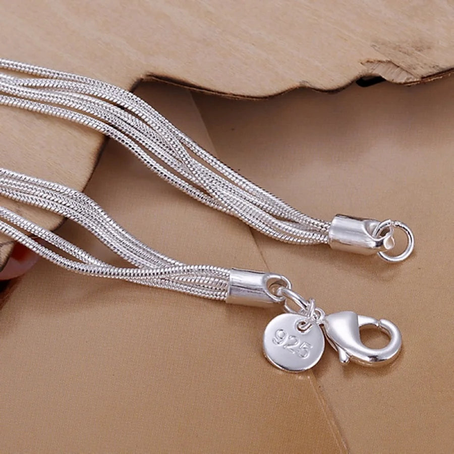 925 Sterling Silver Bracelets Simple Wedding Design Beautiful High Quality Charms Chain Jewelry Fashion For Women Party