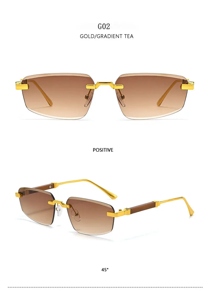 Designer Luxury Sunglasses Vacation Trending Sunglasses Women Rimless Glasses Vintage Lentes Dropshipping Oculos Gafas Lunette
