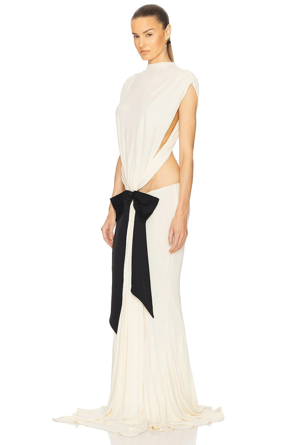 Articat Elegant Sleeveless Lace Up Maxi Dress Women Sexy Backless Hollow Out Bodycon Party Evening Dress Female Summer New 2025