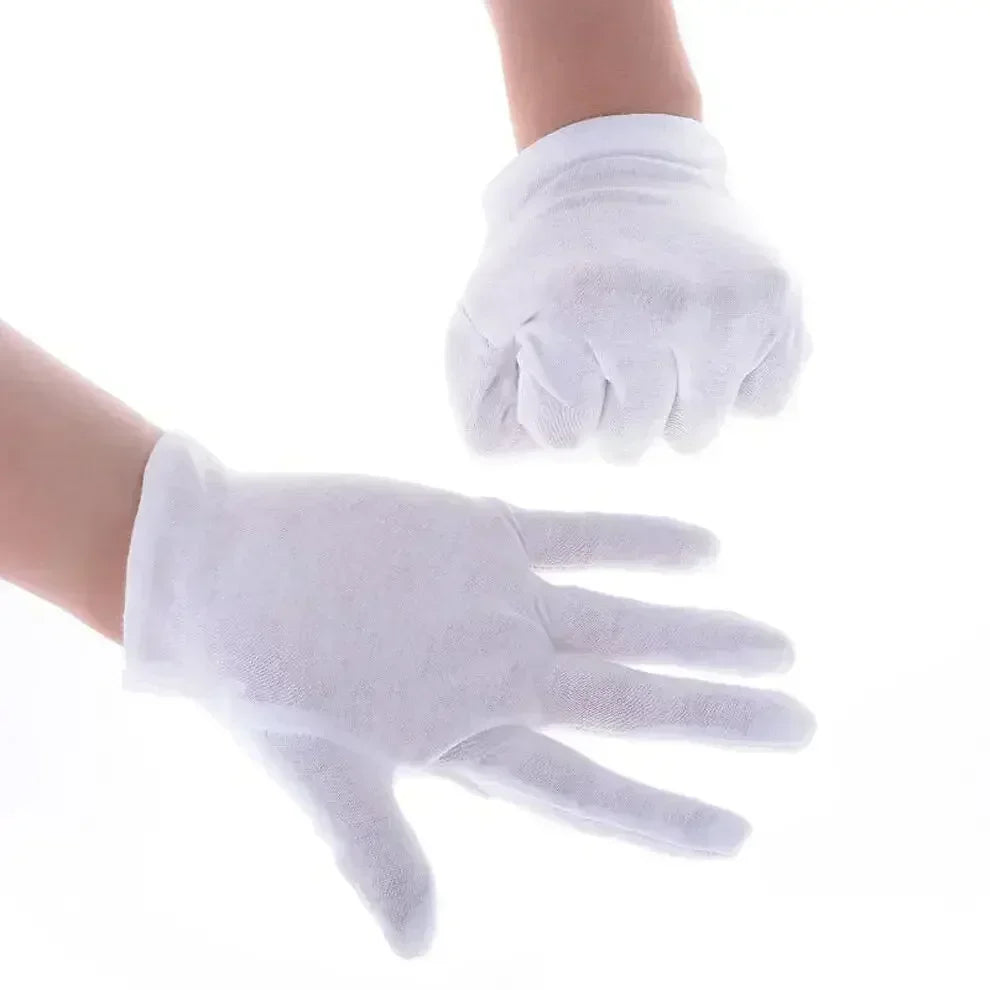 2/100pcs White Protection Gloves for Women Men Cotton Thin Quality Sweat Absorption Driving Workings Household Cleaning Tools