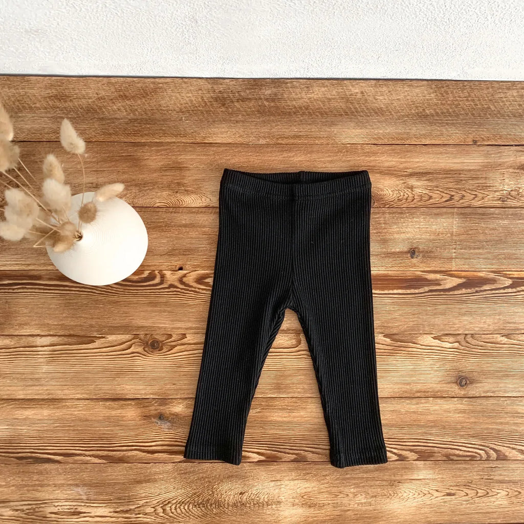 Kids Baby Winter Leggings Girls Skinny Ribbed Pants Toddler Casual Elasticity Simple Render Pants Boys Warm Cotton Trousers
