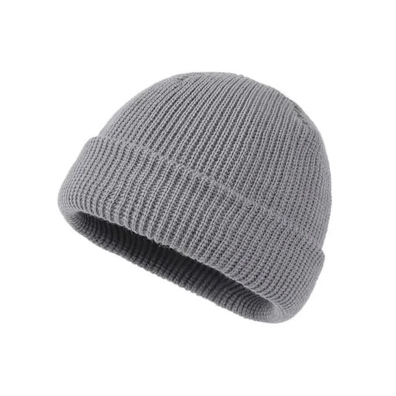 Solid color knitted woolen hat for men and women, hip-hop melon skin hat suitable for keeping warm and cold in autumn and winter