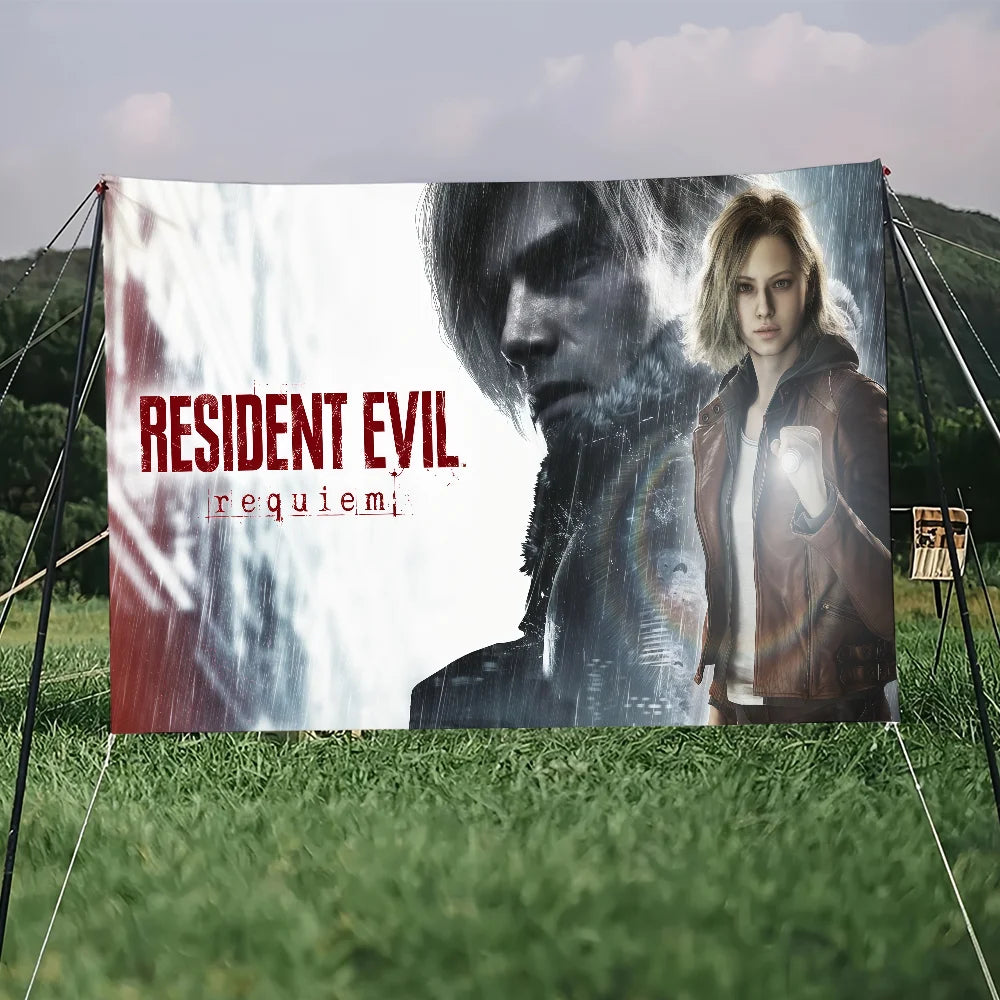 Game R-Resident Evil Requiem flag Decoration Outdoor Picnic Party Art Hanging Home Camping Party Banner Best sellers