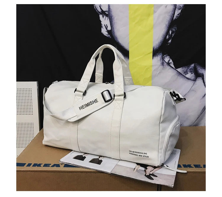 Men Gym Bag custom logo Large Dry And Wet Fitness Handbag Male Female Sports bag personality customization PU Leather Travel bag