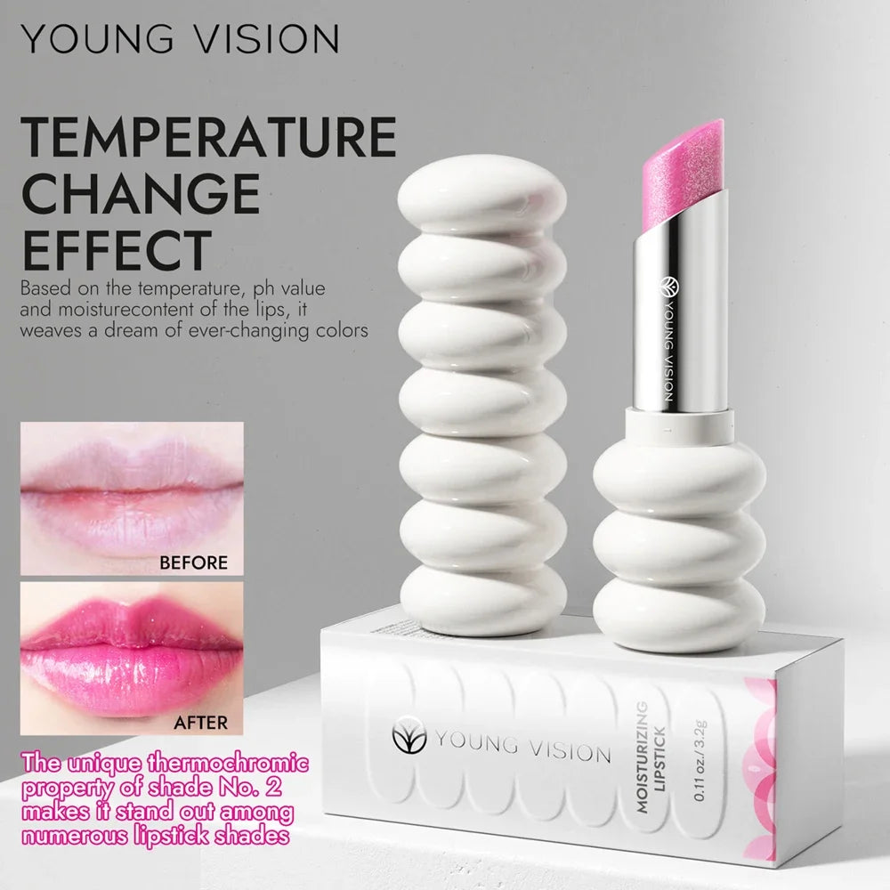 YOUNG VISION 6 Farben Feiner Schimmer Pflegender Leichter Lippenstift Lang anhaltende Farben Leicht aufzutragender feuchtigkeitsspendender Lippenstift