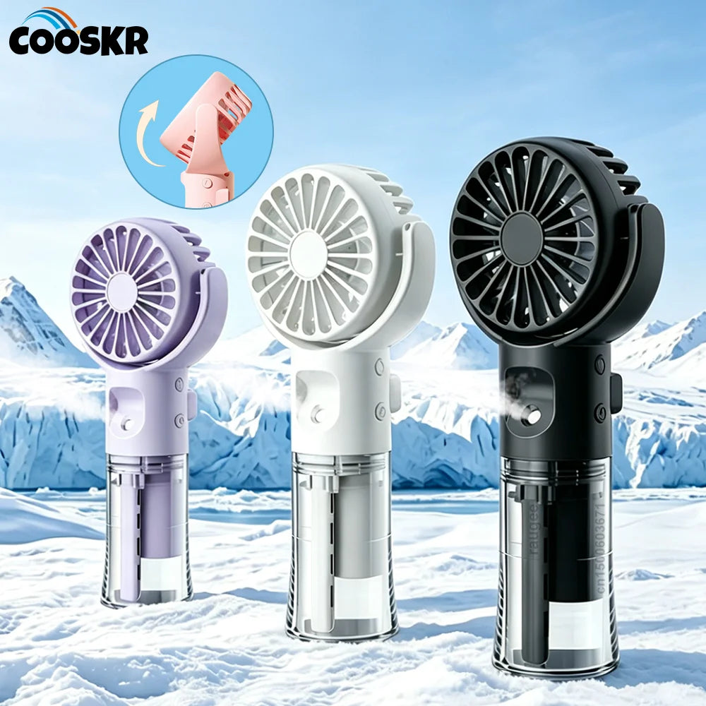 Mini Fan Portable Handheld Fan Water Mist Fan Small Spray Humidifier Fan USB Rechargeable Portable Fan New Hand Fan Air Cooler