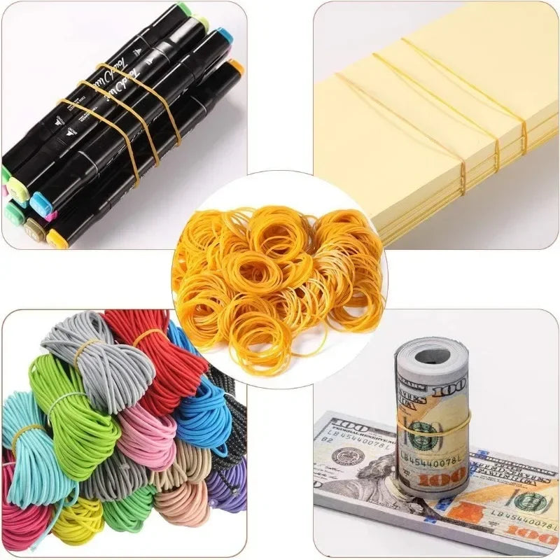 40mm High Elastic Yellow Rubber Band Yellow O Rings Set Fastener StrongRubber Elastic Bands Office School Household Supplies