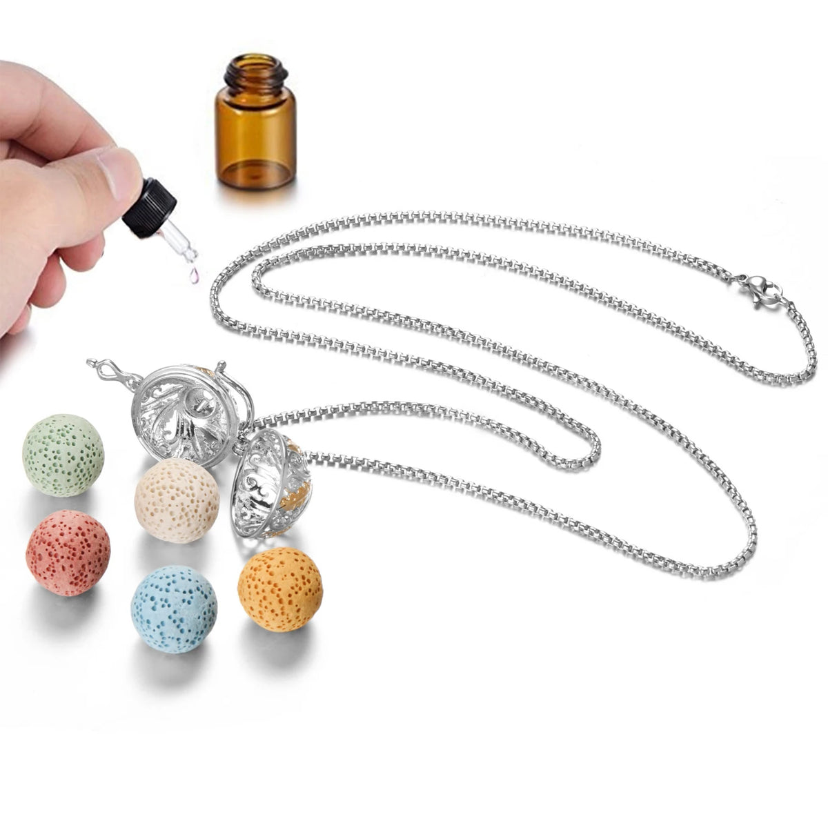 2020 Multi Styles Hollow LOVE Angel Wings Vintage Necklace Music Ball Pregnancy Bell Necklace Aroma Essential Oil Locket Pendant