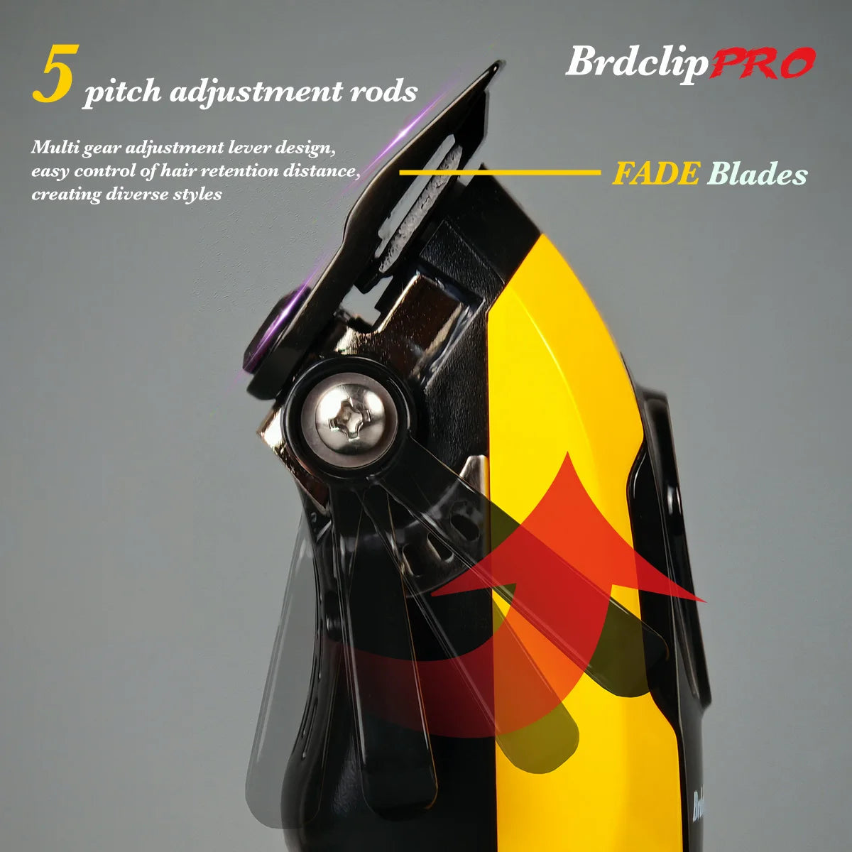 Professional Electric Hair Clipper Hair Trimmer BRD 619 High Speed Motor 7500RPM DLC Fade Blade with Base Barber Machine BRDCLIP
