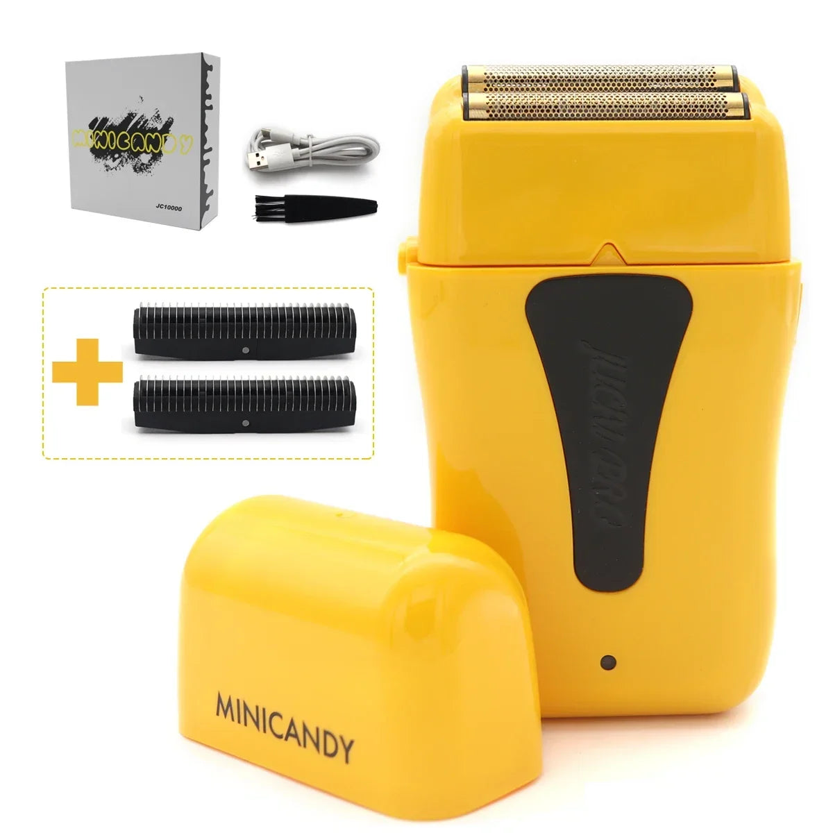 JUCAIPRO MINICANDY 10000RPM Electric Shaver Man Oil Head Double Foil Cordless Professional Barber Razor Hair Trimmer JC10000