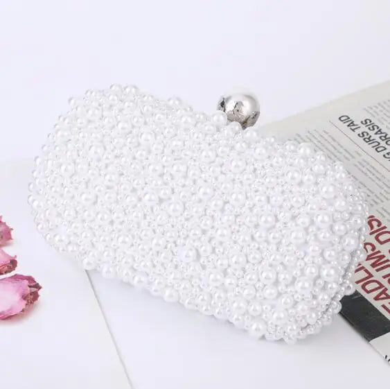 Pearl Clutch Bags Women Purse Ladies white Hand Bags Evening Bags for Party Wedding black Shoulder Bag Bolsa Feminina