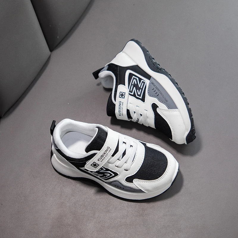 Children's Sneakers Kids Fashion Design White Non-slip Casual Shoes Boys Girls Hook Breathable Sneakers Toddler Outdoor Shoes