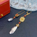 Retro Handheld Skull Earrings Designer Bronze Ghost Hand Exaggerated Earrings Set Ring Necklace Jewelry