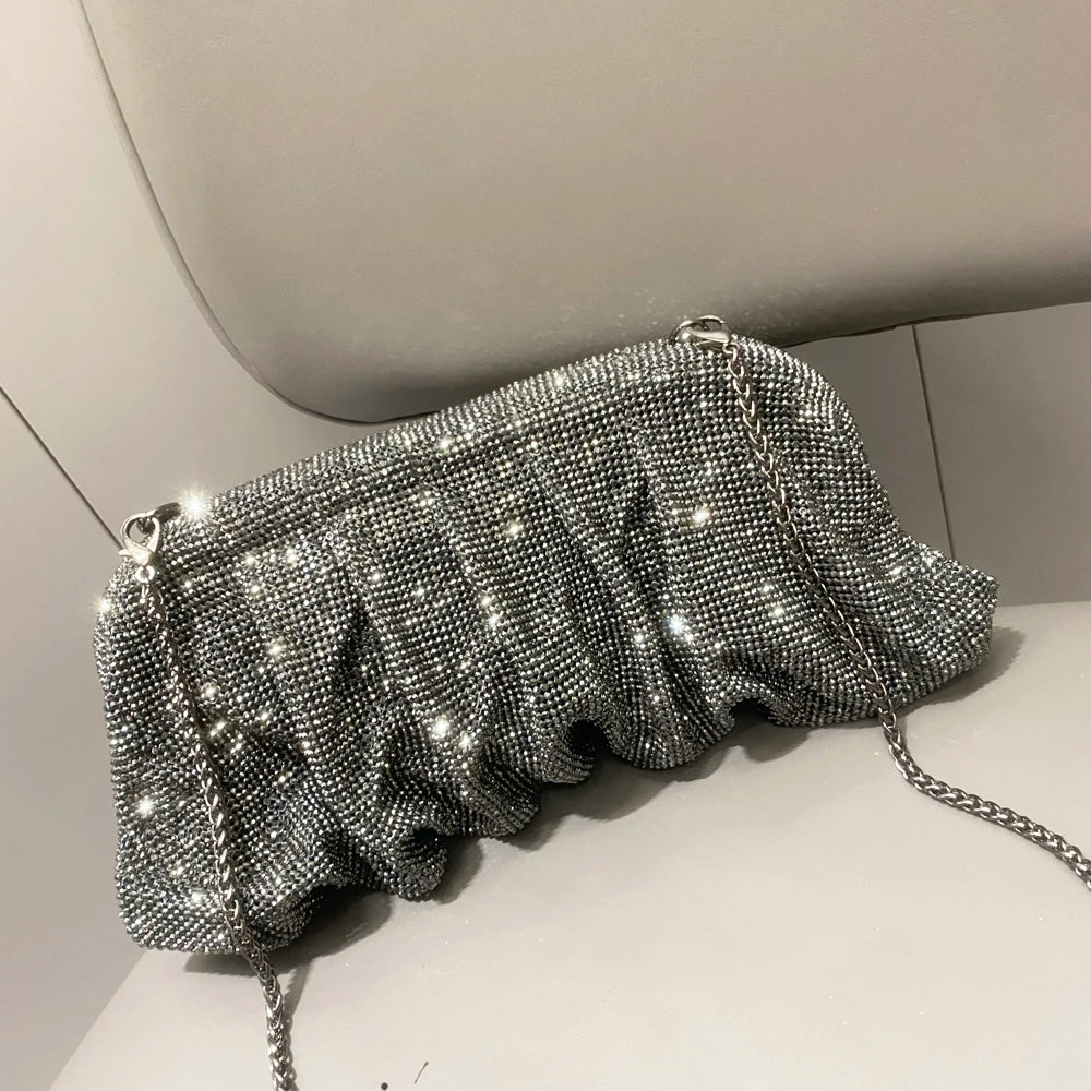 Glänzende Strasssteine, handgefertigte Abend-Clutch-Taschen, neue Faltbörsen und Handtaschen, Luxus-Designer-Hochzeitsfeier, hohe Qualität