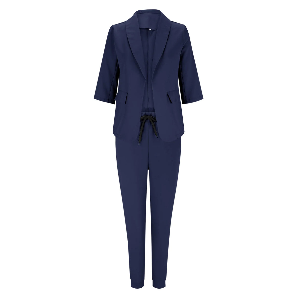 Traje de oficina formal de dos piezas para mujer 2026, conjunto de blazer y pantalón ajustado con bolsillo, solapa, conjuntos de oficina para mujer, chándal de 2 piezas